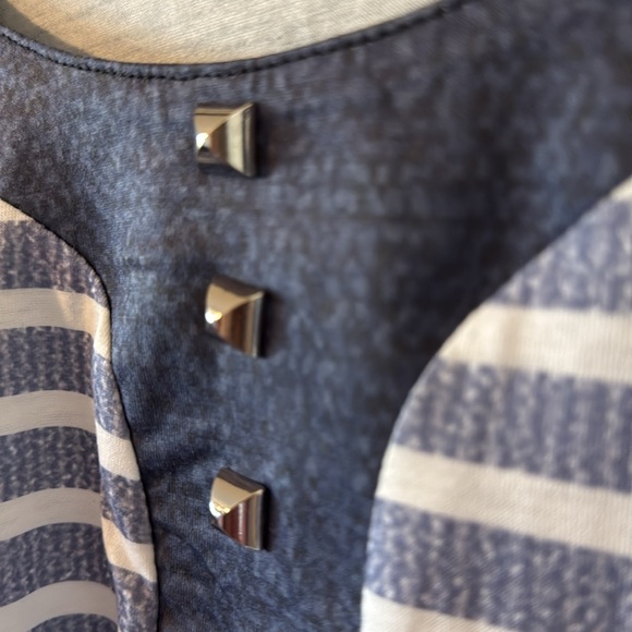 Women’s Striped Top With Built In Cardigan Long Sleeve Size XL - Picture 9 of 10